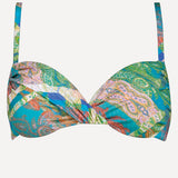Jacquard Underwired Bikini Top - Blue Tapestry