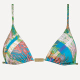 Jacquard Tie Side Bikini Pant - Blue Tapestry