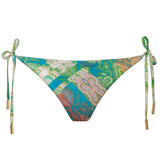 Jacquard Tie Side Bikini Pant - Blue Tapestry