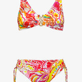 Summer Infusion Detail Moulded Bikini Set - White Summer