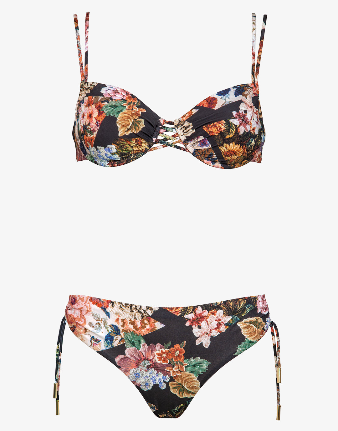 Opulence Underwired Bikini Set - Black Bloom - Simply Beach UK