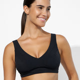 Eco Shape Bralette Crop Bikini Top - Black - Simply Beach UK