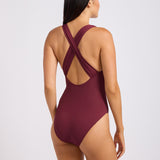 Collective Cross Back Swimsuit - Dark Burgundy