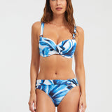 Azura Underwired Balcony Bikini Top - Blue and White - Simply Beach UK