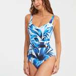 Azura Underwired Swimsuit - Blue and White - Simply Beach UK