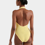 Hunza G Adriana Beaded Swimsuit - Butter - Simply Beach UK