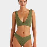 Hunza G Angel Bikini Set - Metallic Moss - Simply Beach UK