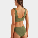 Hunza G Angel Bikini Set - Metallic Moss - Simply Beach UK