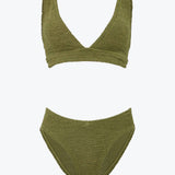 Hunza G Angel Bikini Set - Metallic Moss - Simply Beach UK