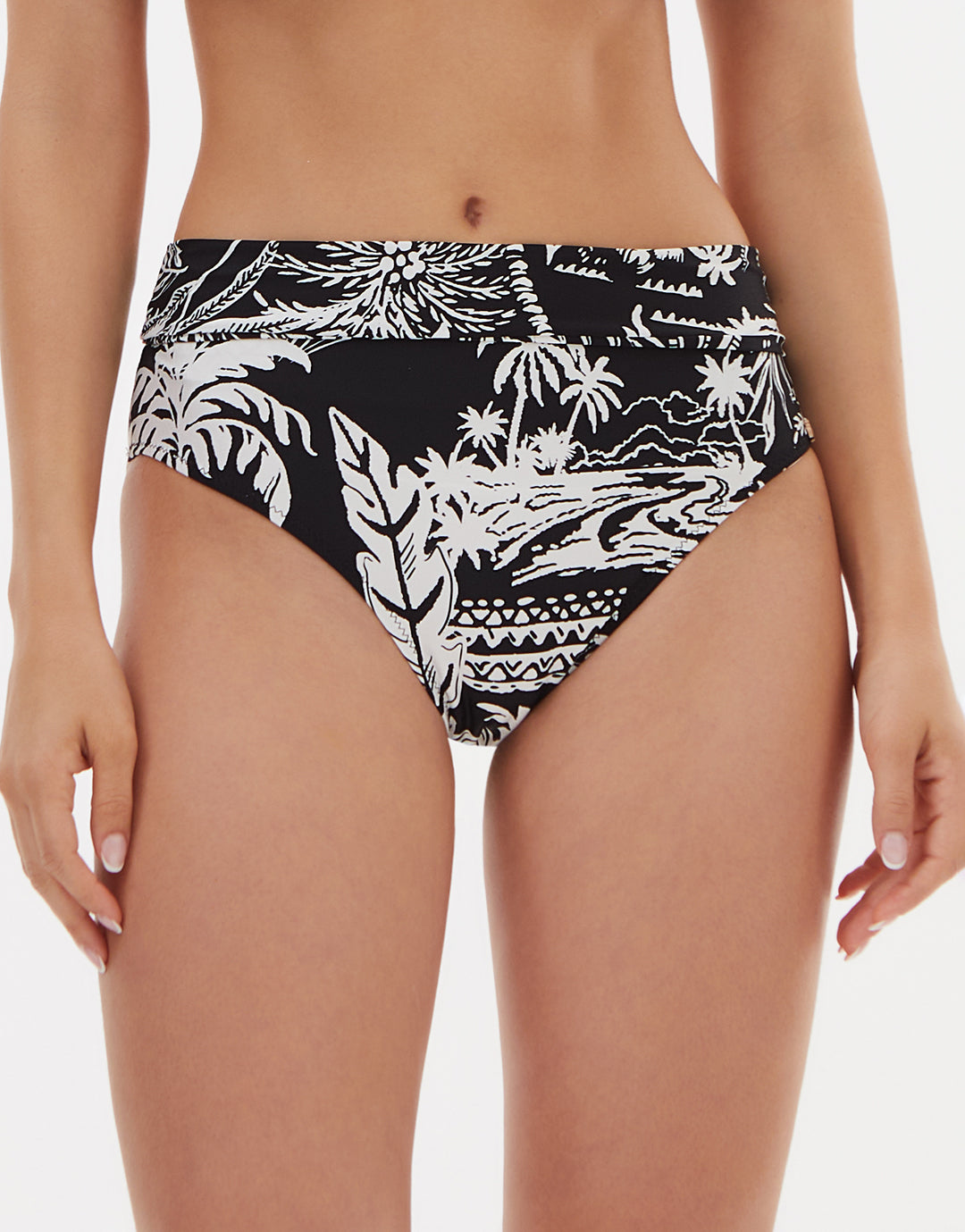 Bahia Maxi Bikini Pant - Black and White - Simply Beach UK