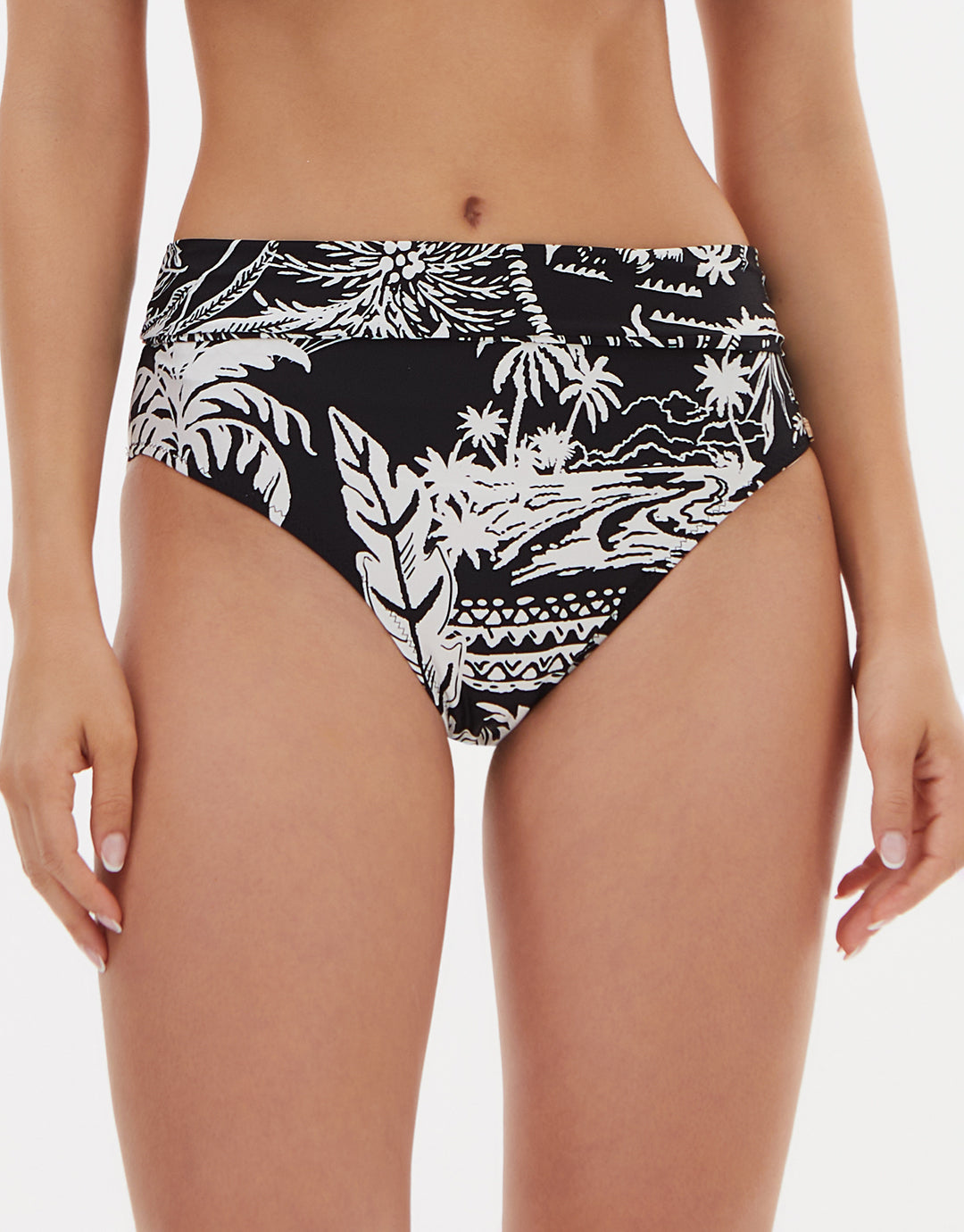 Bahia Maxi Bikini Pant - Black and White - Simply Beach UK