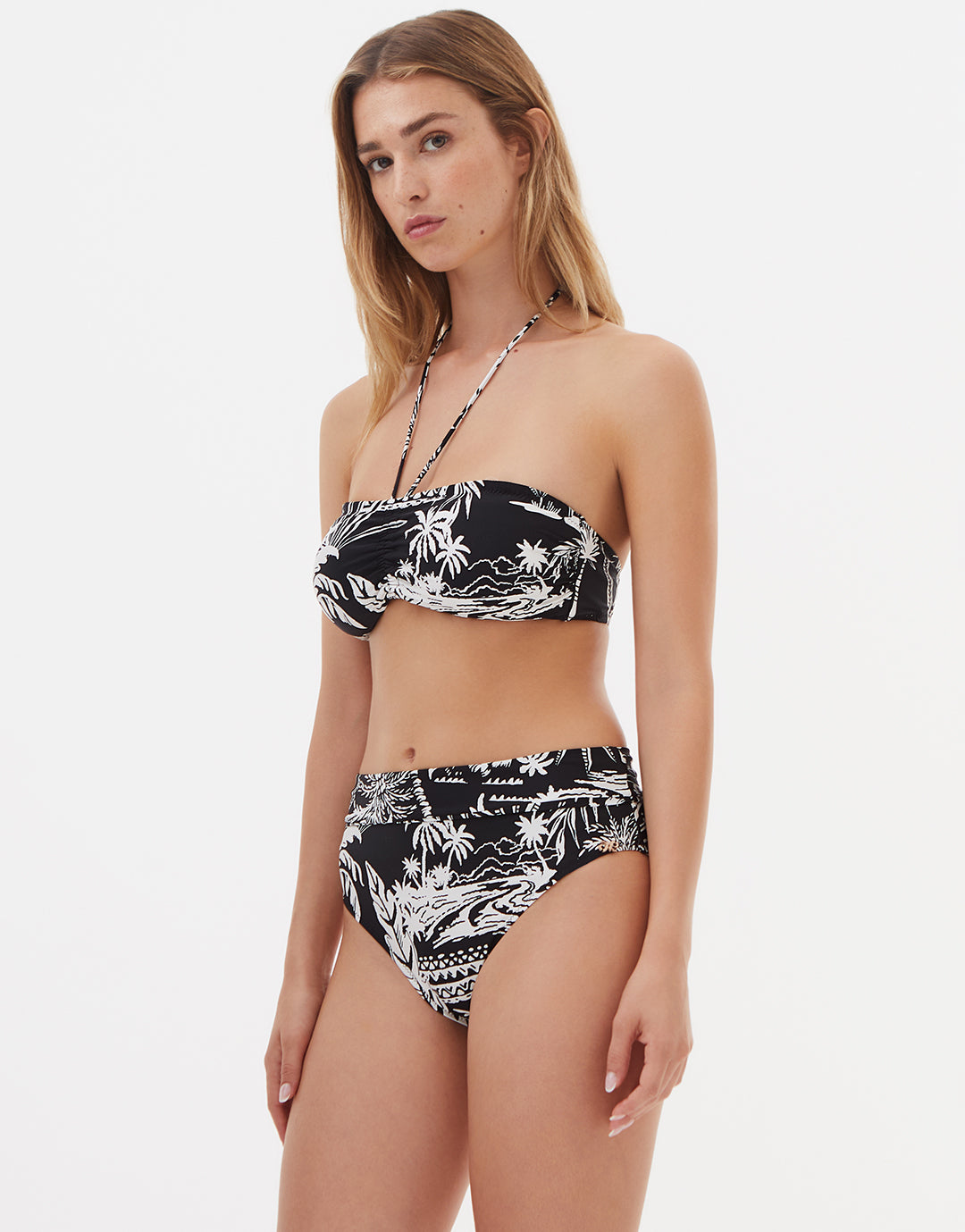 Bahia Bandeau Bikini Top - Black and White - Simply Beach UK