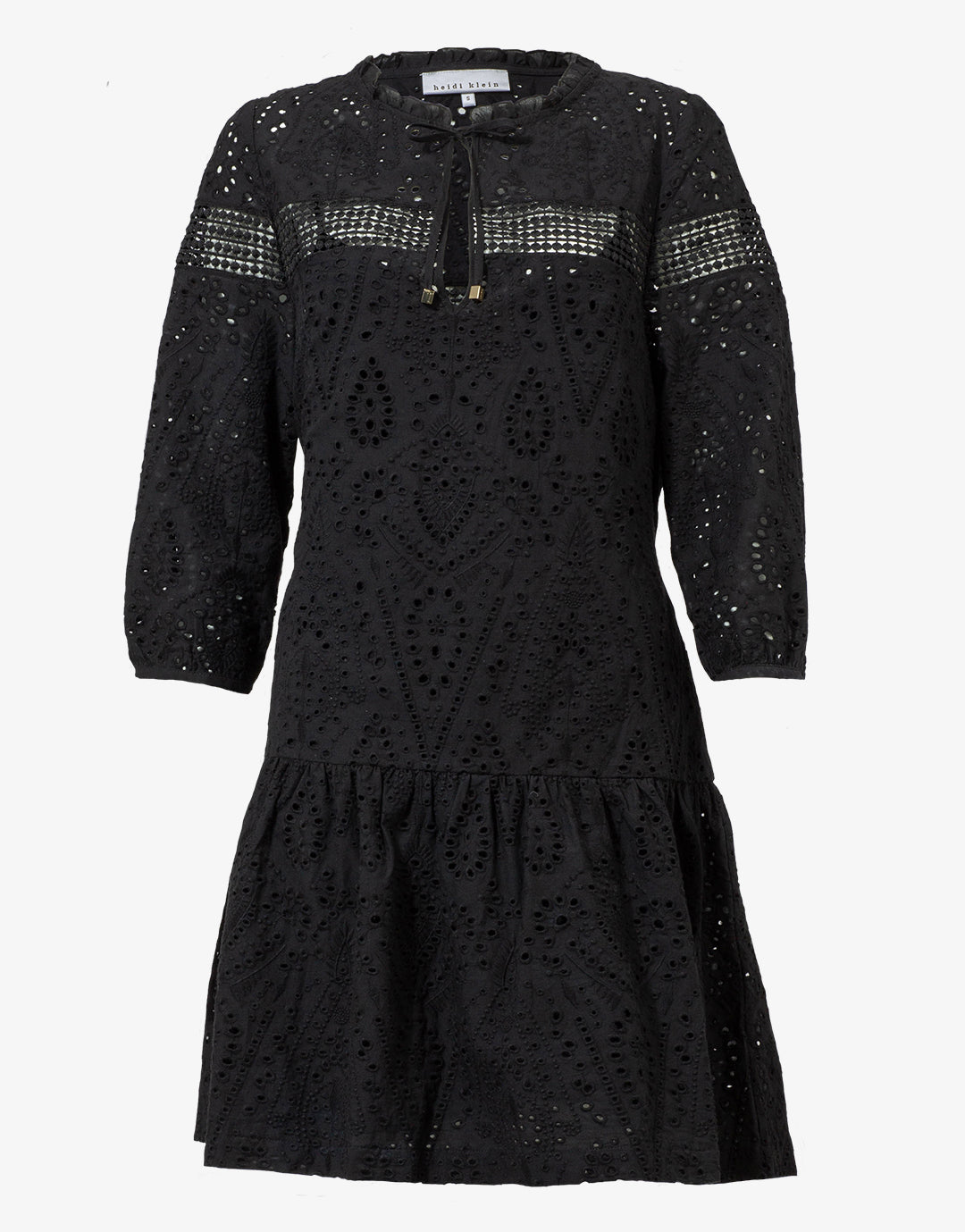 Borneo Lace Insert Mini Tunic - Black - Simply Beach UK