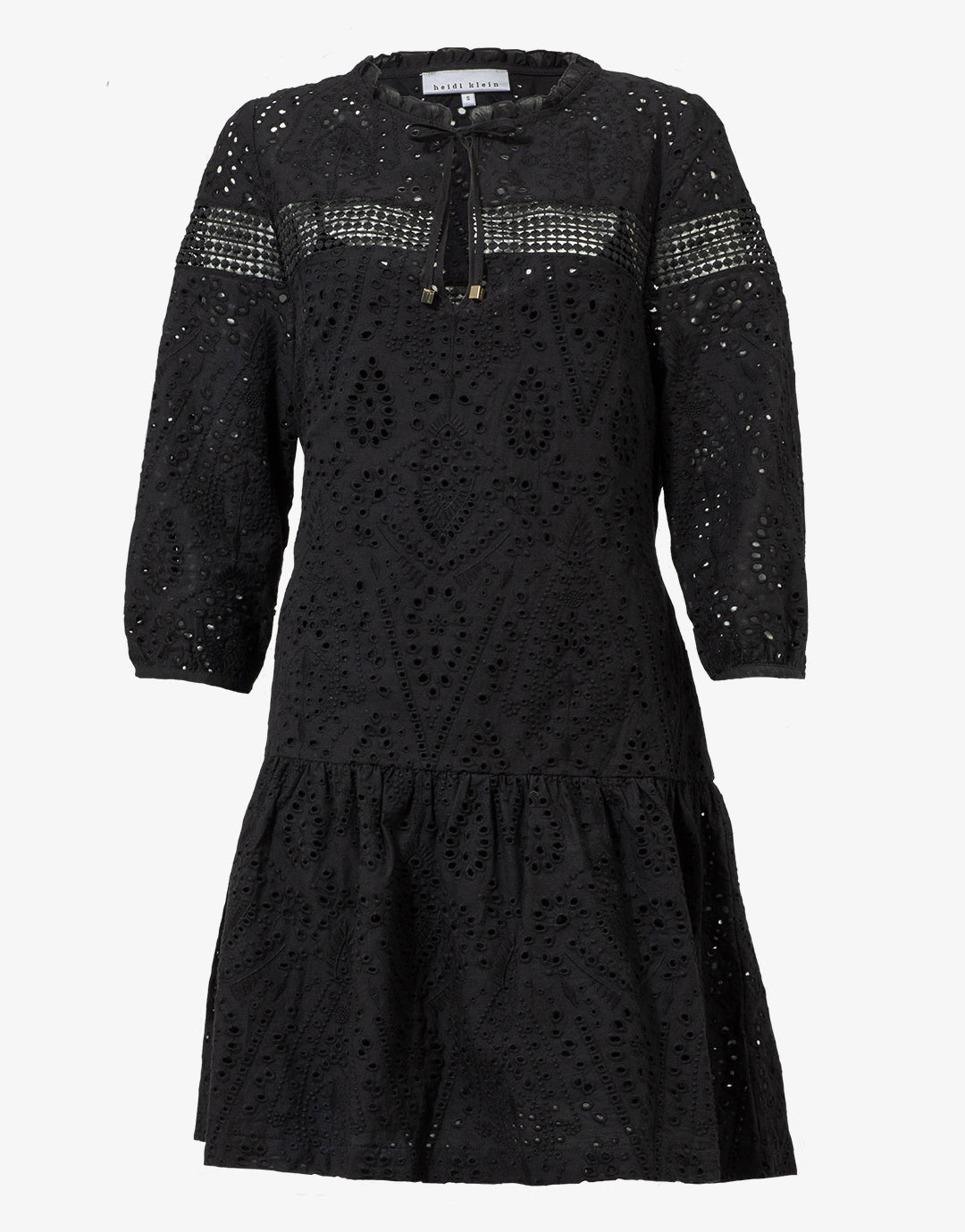 Borneo Lace Insert Mini Tunic - Black - Simply Beach UK