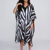 Bali Kaftan - Black and White - Simply Beach UK