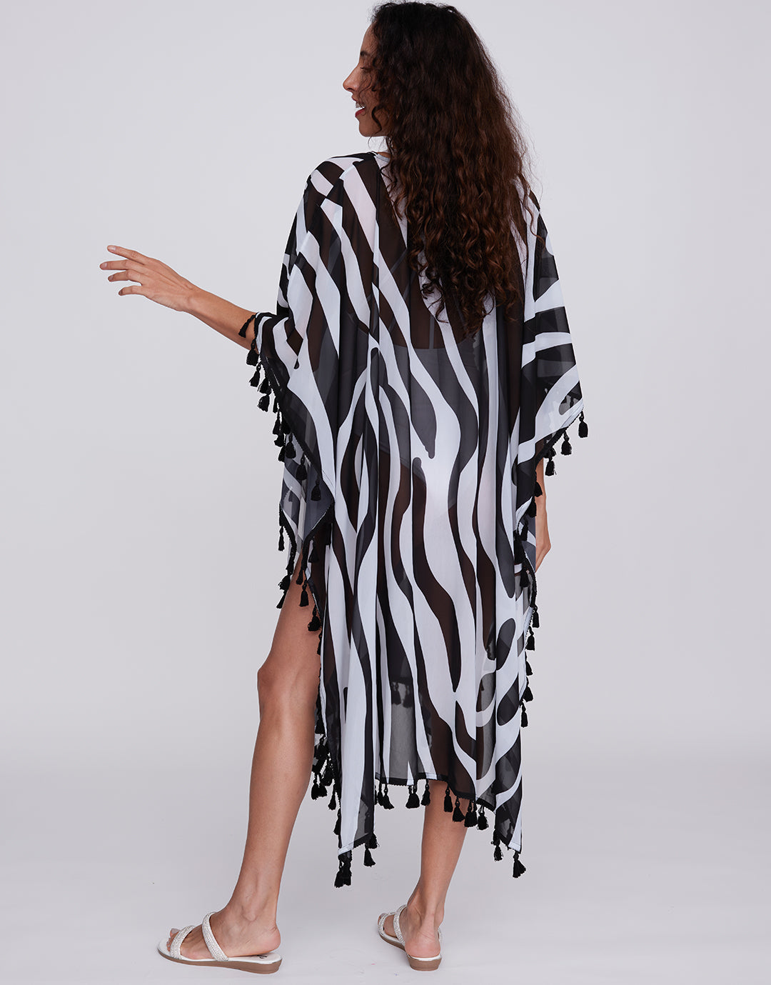 Bali Kaftan - Black and White - Simply Beach UK