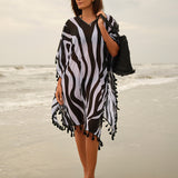 Bali Kaftan - Black and White - Simply Beach UK