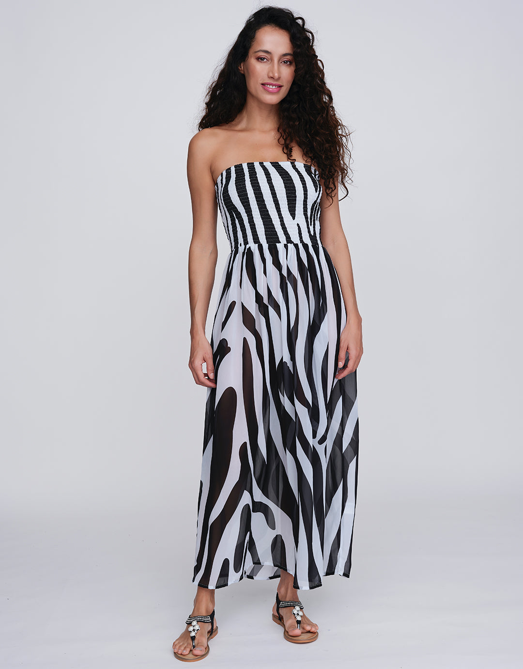 Bali Maxi Dress - Black and White - Simply Beach UK