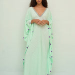 Pitusa Colourblock Pom Pom Sevillana Dress - Aqua - Simply Beach UK