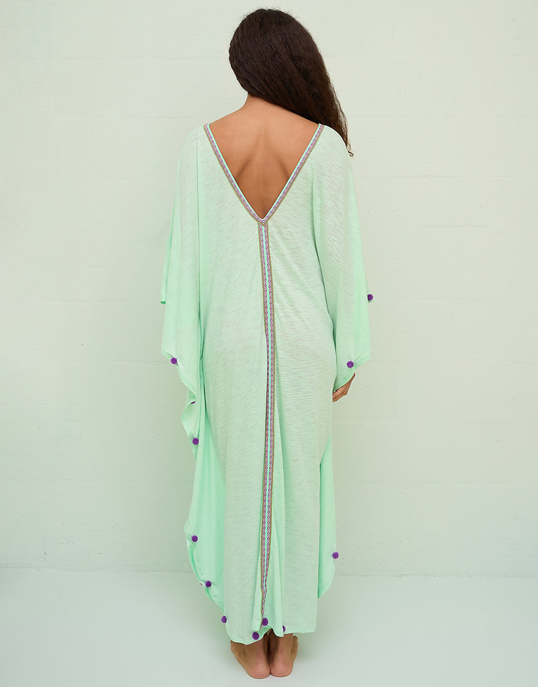 Colourblock Pom Pom Sevillana Dress - Aqua - Simply Beach UK