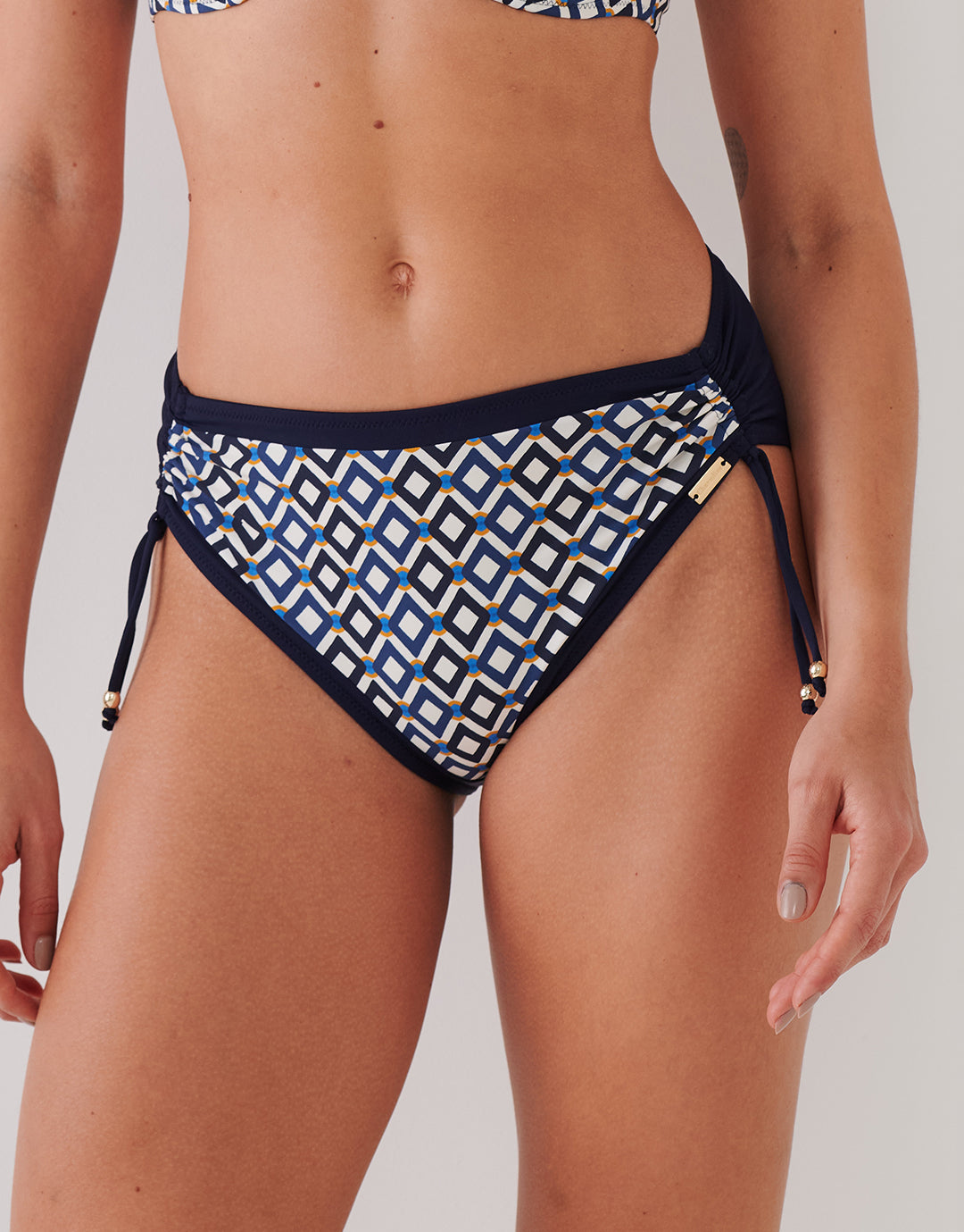Seaside Dining Underwired Bikini Set - Navy Cream - Simply Beach UK