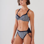 Seaside Dining Underwired Bikini Set - Navy Cream - Simply Beach UK