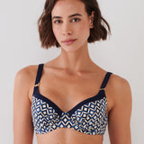 Seaside Dining Underwired Bikini Set - Navy Cream - Simply Beach UK