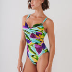 Summer Aquarelle Moulded Underwired Swimsuit - Aqua Iris - Simply Beach UK