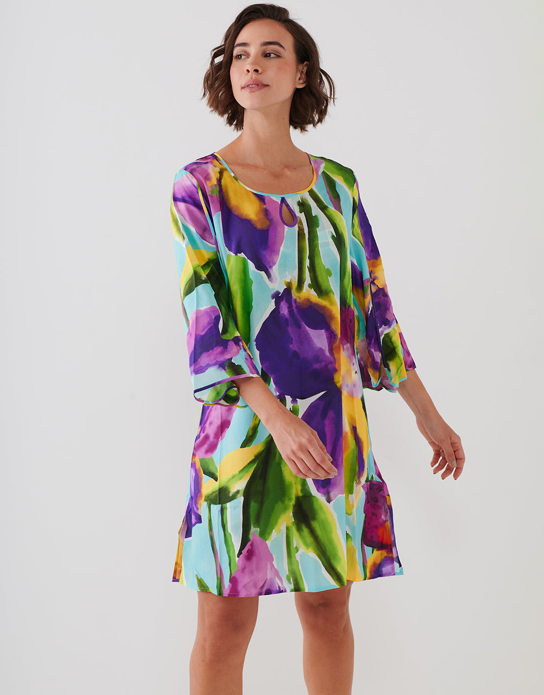 Summer Aquarelle Tunic - Aqua Iris - Simply Beach UK