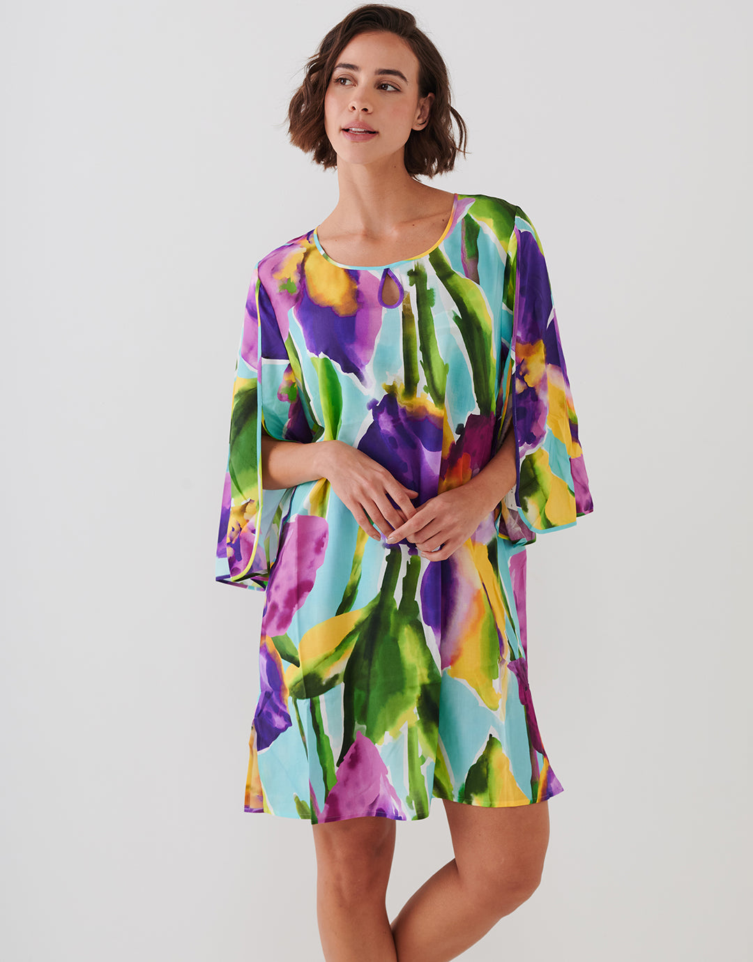 Summer Aquarelle Tunic - Aqua Iris - Simply Beach UK