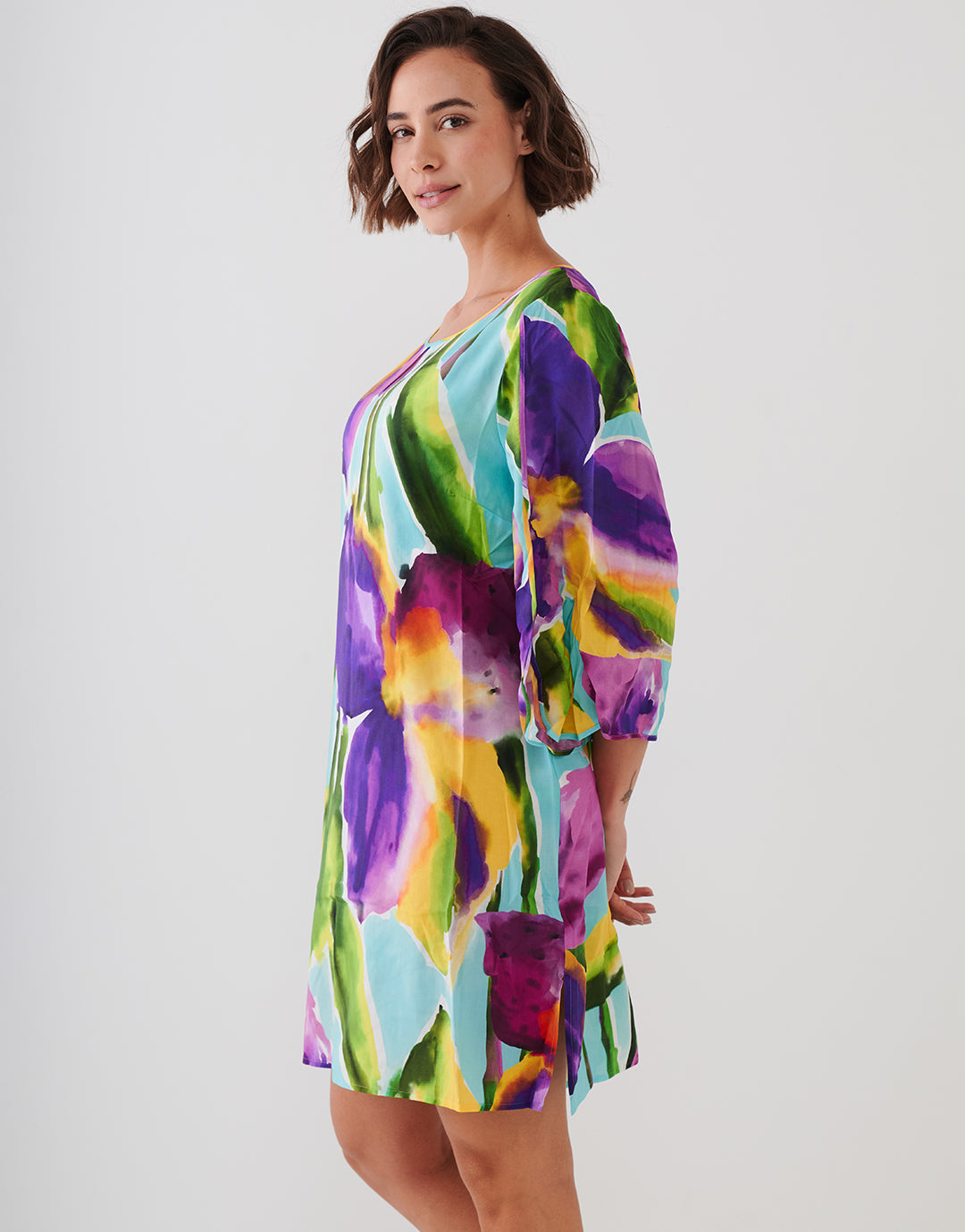 Summer Aquarelle Tunic - Aqua Iris - Simply Beach UK