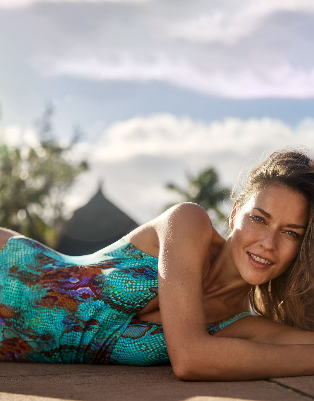 Aquatic Reptile Wrap Swimsuit - Aqua Python - Simply Beach UK