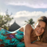 Aquatic Reptile Wrap Swimsuit - Aqua Python - Simply Beach UK