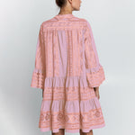 Greek Archaic Kori Classic Triangle Long Sleeve Dress - Pink and Pink Bronze - Simply Beach UK