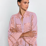Greek Archaic Kori Classic Triangle Long Sleeve Dress - Pink and Pink Bronze - Simply Beach UK