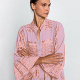 Greek Archaic Kori Classic Triangle Long Sleeve Dress - Pink and Pink Bronze - Simply Beach UK