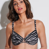 Expedition Underwired Bikini Top - Black and Cream - Simply Beach UK