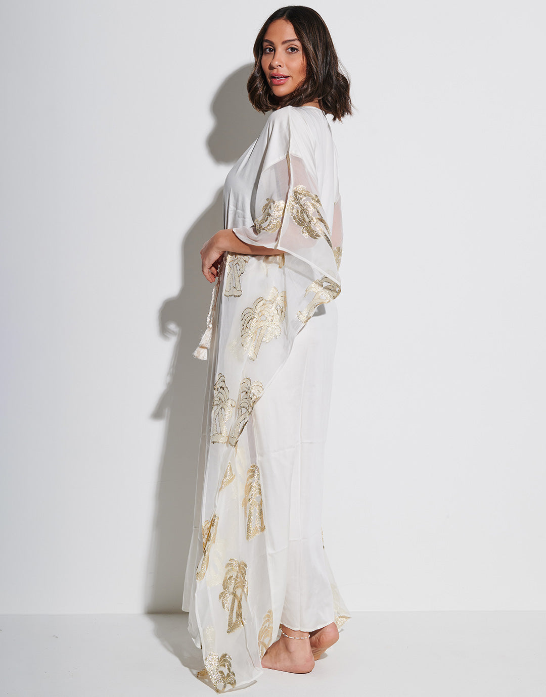 Palm Tree Kaftan - White - Simply Beach UK