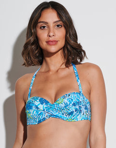 Haiti Twist Bandeau Bikini Top - Turquoise - Simply Beach UK