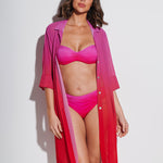 Brasil Midi Beach Shirt - Flower Pink - Simply Beach UK