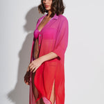 Brasil Midi Beach Shirt - Flower Pink - Simply Beach UK