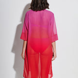 Brasil Midi Beach Shirt - Flower Pink - Simply Beach UK