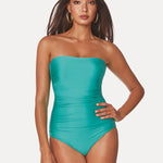 Ceylan Bandeau Swimsuit - Aqua - Simply Beach UK