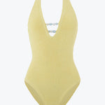 Hunza G Adriana Beaded Swimsuit - Butter - Simply Beach UK