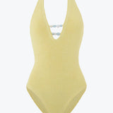 Hunza G Adriana Beaded Swimsuit - Butter - Simply Beach UK