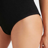 Hunza G Coverage Celine Swimsuit with Fabric Hoop  - Black - Simply Beach UK