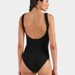 Hunza G Coverage Celine Swimsuit with Fabric Hoop  - Black - Simply Beach UK