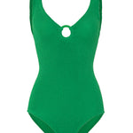 Hunza G Coverage Celine Swimsuit with Tonal Hoop - Emerald - Simply Beach UK