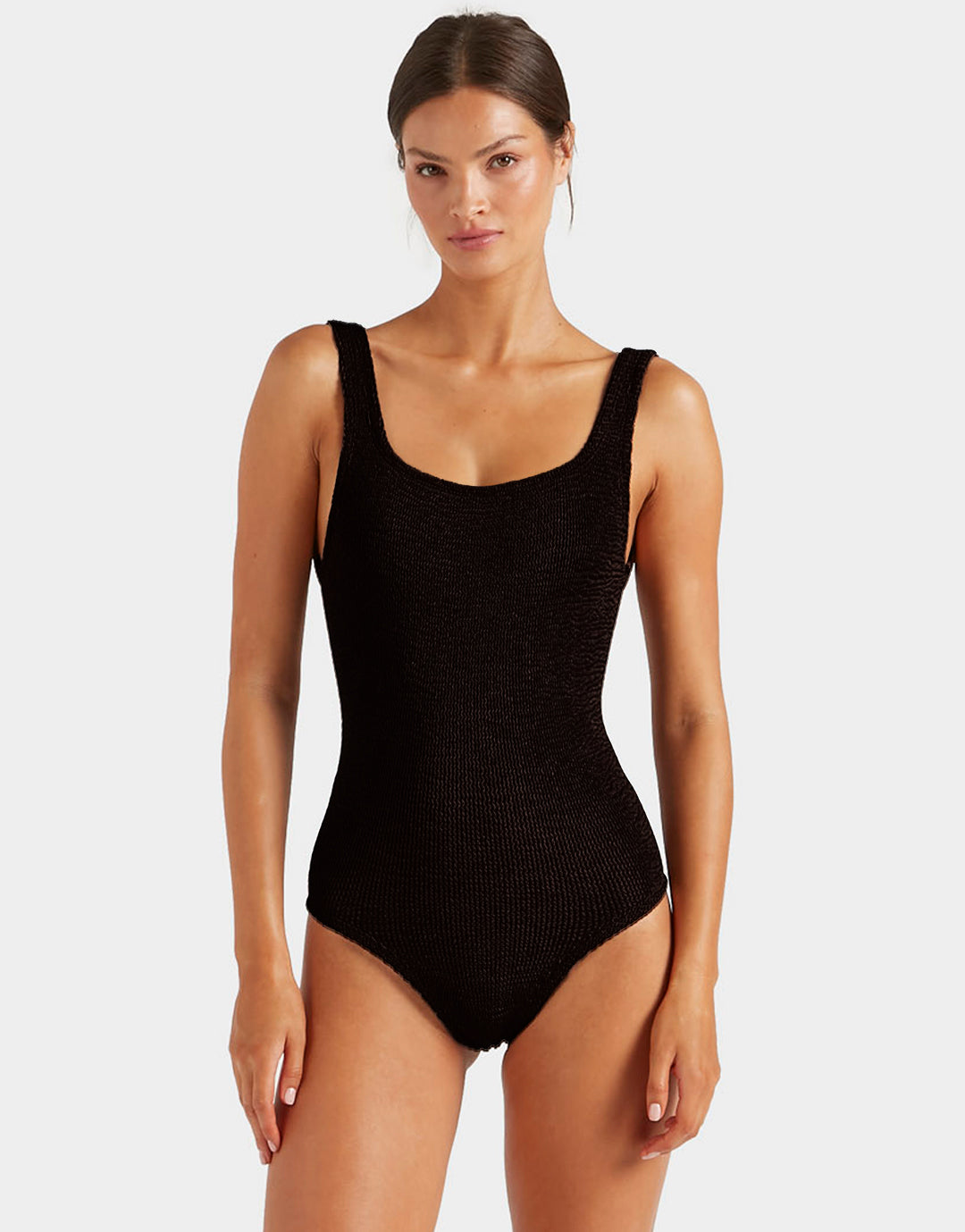 Hunza G Coverage Square Neck Swimsuit - Black - Simply Beach UK