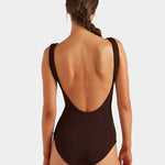 Hunza G Coverage Square Neck Swimsuit - Metallic Chocolate - Simply Beach UK